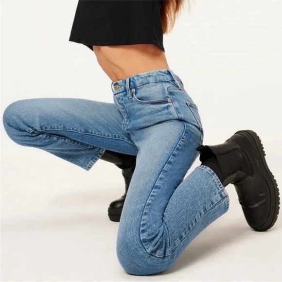 GOOD AMERICAN Good Vintage Ankle Jean Straight Leg Medium Wash Size 6 28 New - Picture 4 of 13